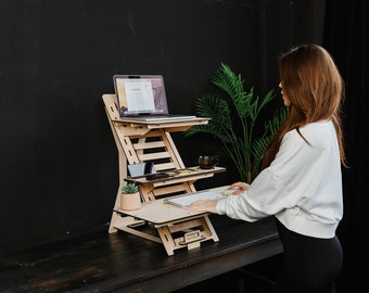 Standing Laptop Desk, Adjustable Standing Laptop Stand for Desk, Wooden Laptop Desk DIY, Nimble Desk Wood, Best Laptop Stands