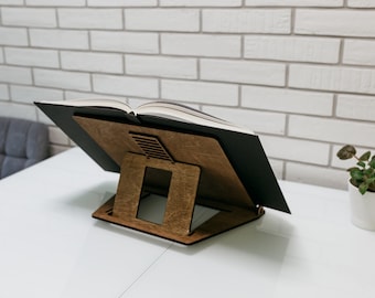 Cookbook Stand, Adjustable Book Stand, Wooden iPad holder, tablet stand, book stand, Recipe book stand, Cookbook holder