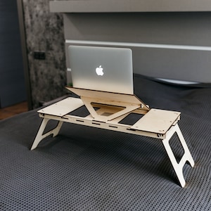 Laptop table, Notebook table, Wood Lap Desk, Foldable Laptop Stand, Laptop Bed Tray, Breakfast Serving Tray