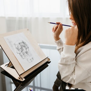 Caballete portátil, caballete de madera, caballete de mesa, mesa de escritura de madera, mesa de dibujo, tablero de dibujo, pintura de escritorio
