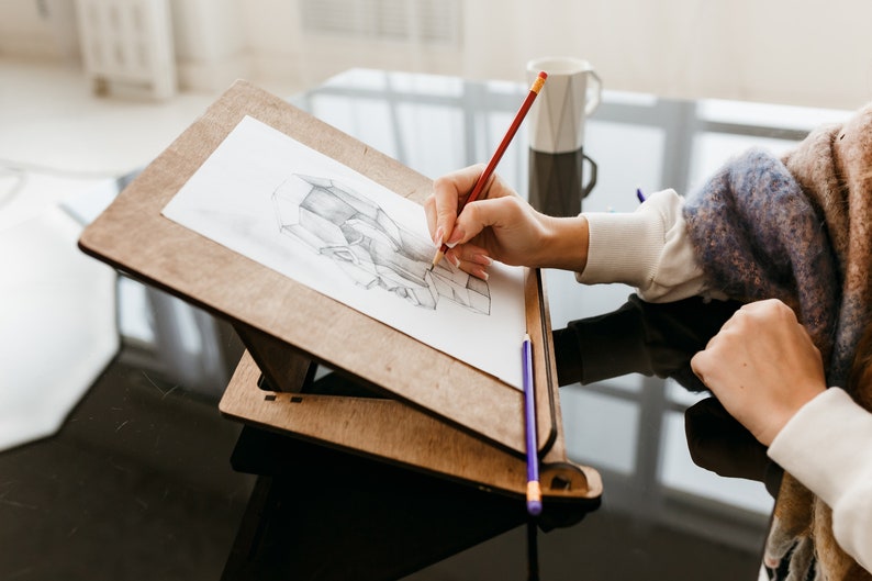 Drawing Board Portable Lap Easel Wooden Easel Table Lap Etsy