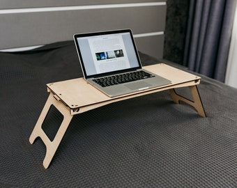 Escritorio de regazo plegable, Mesa de bandeja de cama para computadora portátil, Escritorio portátil de madera, Escritorio de regazo, Bandeja de servicio plegable, Mesa de desayuno para cama, Soporte para computadora portátil
