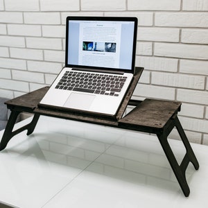 Adjustable Lap Desk, Folding Bed Tray, Home Office, Foldable Laptop Stand, Computer Holder, Work From Home, Folding Legs