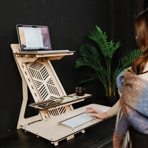 Stehpult Holzarbeitsplatz Laptopständer Moderner Schreibtisch Verstellbarer Schreibtischständer Vintage Ständer