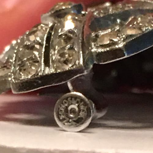 Art Deco Czechoslovakia Rhinestone Trombone Barrel shops Clasp Brooch Jewelry Antique