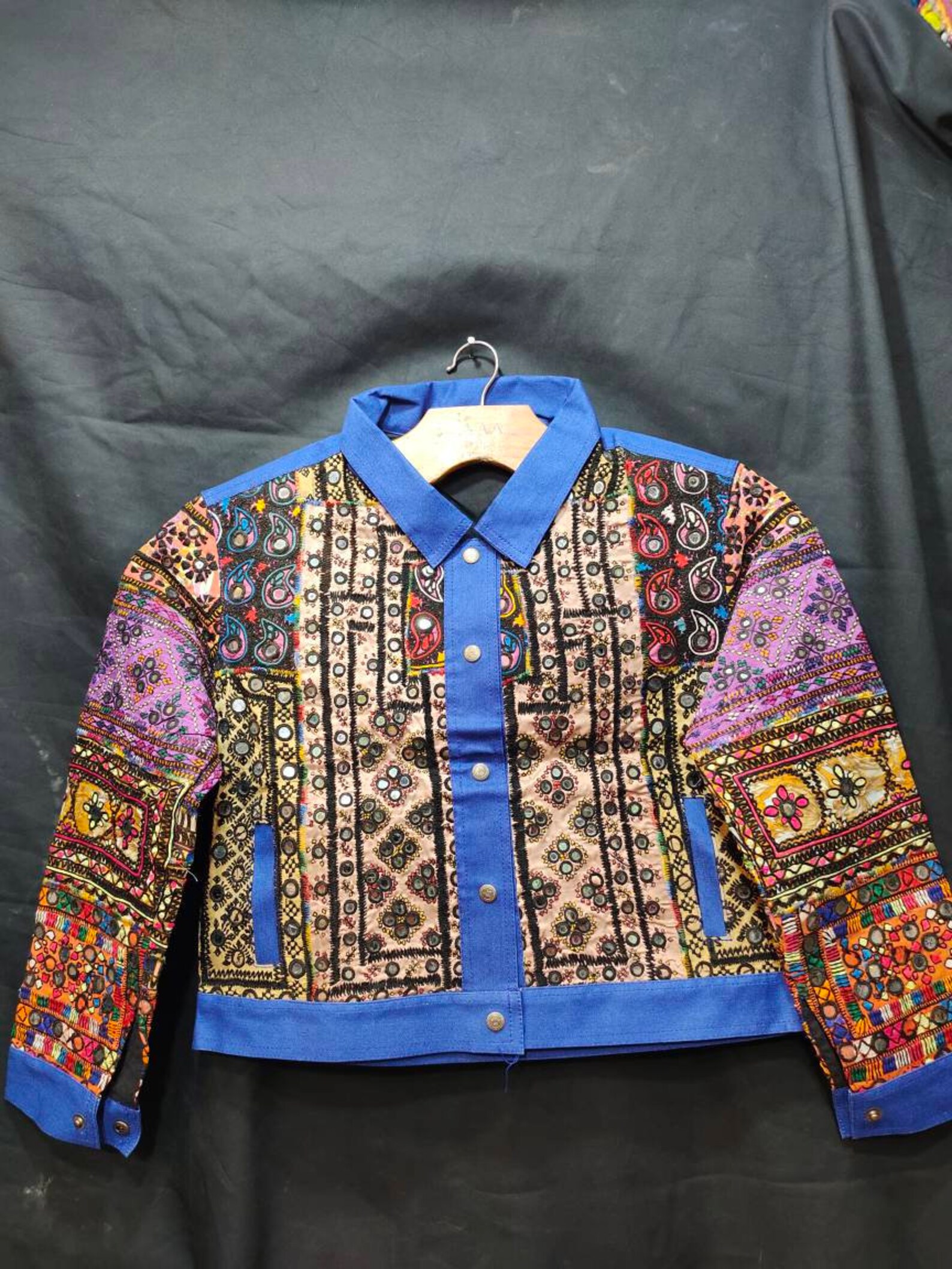 Pakistani textile Denim jacket Etsy