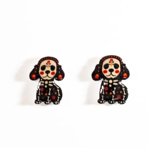 Pendientes de perro del Día de los Muertos