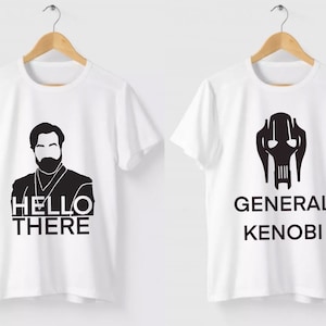 Hello there. General Kenobi Star Wars Obi-wan Kenobi and Grievous silhouette jpg, png, svg cut files, INSTANT DOWNLOAD