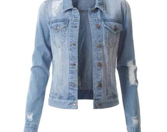 blue jean jacket etsy blue jean jacket etsy