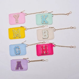 Keychain Patch Coin Pouch Mini Purse Chenille Patch Nylon Pouch Custom Patch Card Holder Personalized Chenille Purse Custom Wallet