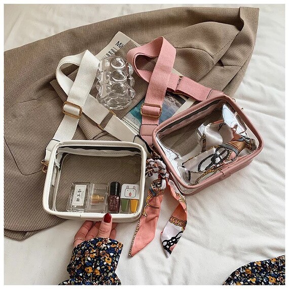 Clear Stadium Bag Clear Concert Bag Clear Crossbody Bag Customizable stadium approve bag scarf included and no scarf Etsy