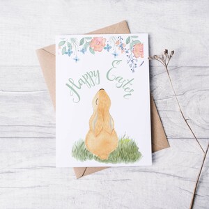 Cartão postal para impressão em aquarela desenhado à mão para impressão de Páscoa Download instantâneo 4'x6 'JPEG, Impressão de cartão postal de coelhinho da Páscoa, Download de cartão postal digital de caça ao ovo