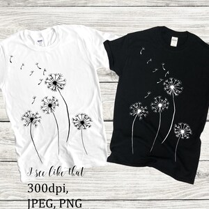 Dandelion SVG PNG JPEG, Cri Cut Files, Iron On Heat Transfer, Instant Download, Free Spirit Wall Art, Laser Cut, Screen Print Transfers,