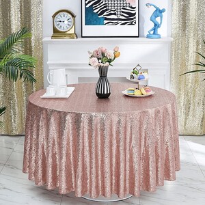 Champagne Tablecloth 70x70-Inch Sequin Table Cover Great Gatsby