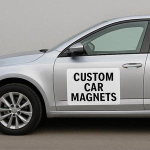 Custom Car Magnets Set of 2 – Personalized Magnetic Signs for Vehicles – Business Logo, Truck, Van, or Car Advertising Magnets