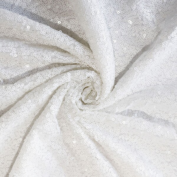 White Sequin Fabric Etsy