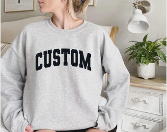 Custom Logo Sweatshirt – Personalized Crewneck for Business, Team & Events | Unisex Custom Text Sweater, Front and Back Print