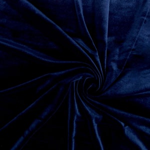 Navy Royal Velvet Fabric Width of 58" Sold by the Yard Only