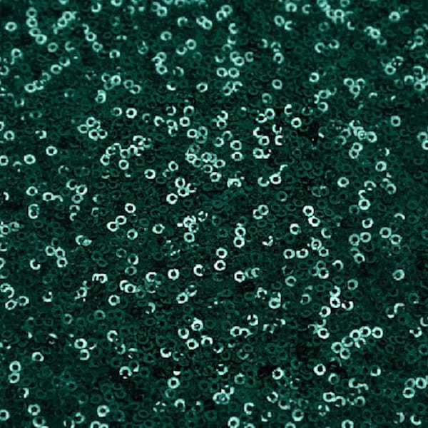 Hunter Green Mini Sequin Fabric 52'' Wide