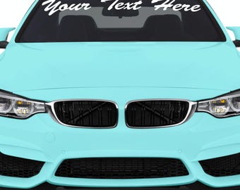 Custom Windshield Banner Decal – Personalized Vinyl Car Sticker | Custom Text Lettering for Truck, SUV, Jeep, Racing & Sun Visor
