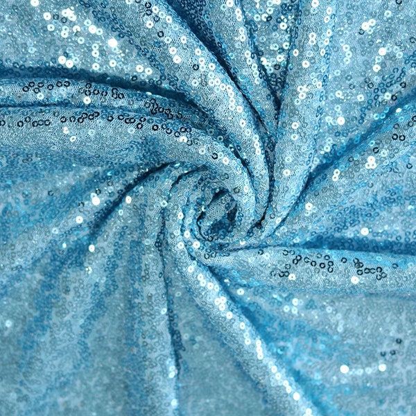 Light Blue Mini Sequin Fabric 52'' Wide