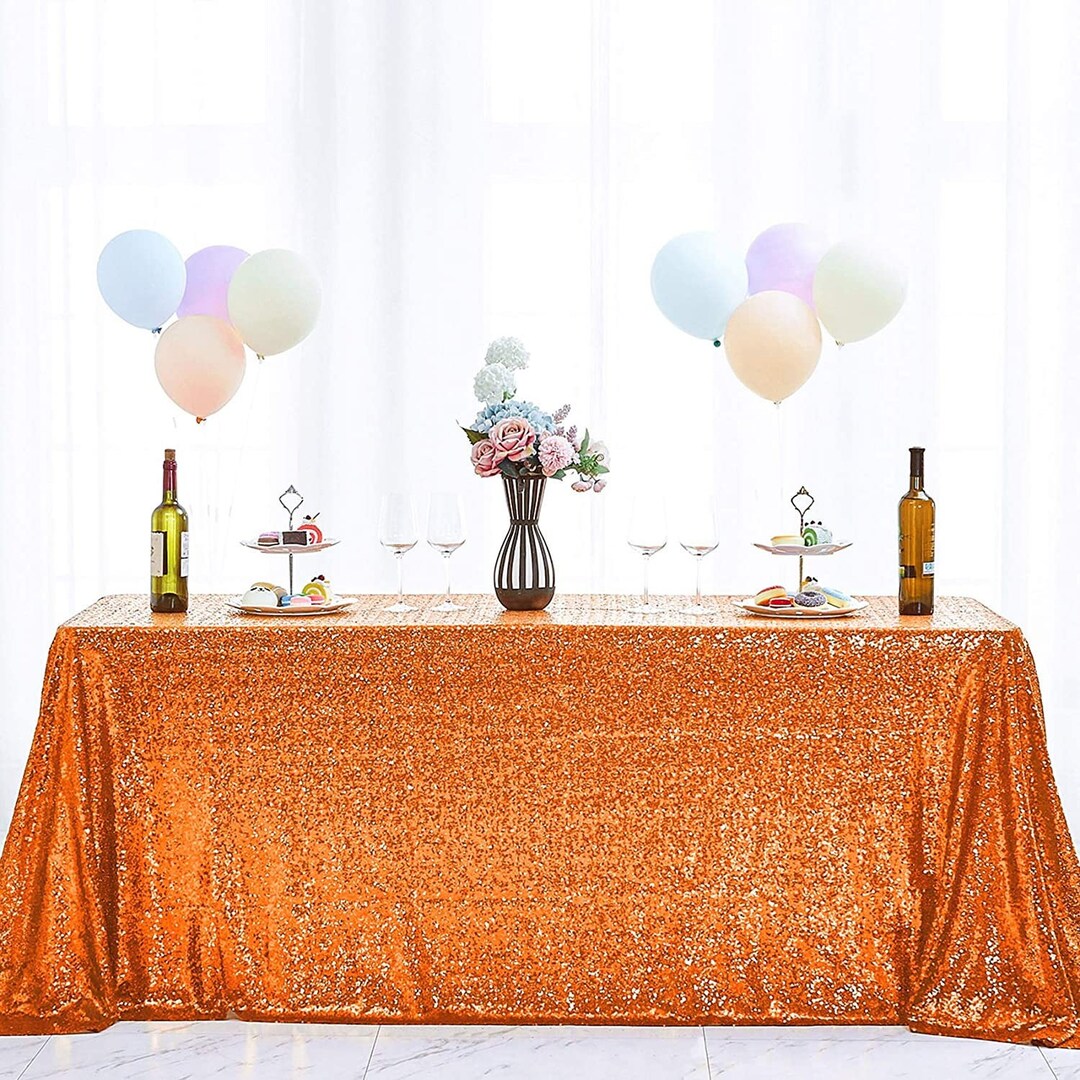 Orange Sequin Tablecloth Etsy