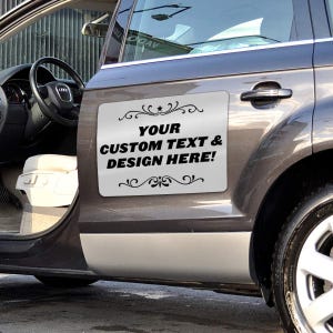 Set of 2 Personalized Car Magnets – Custom Magnetic Signs with Logo or Text | Perfect for Business Vehicles & Advertising