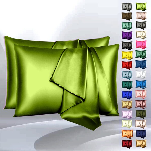 Apple Green Satin Pillowcase Pack of 2