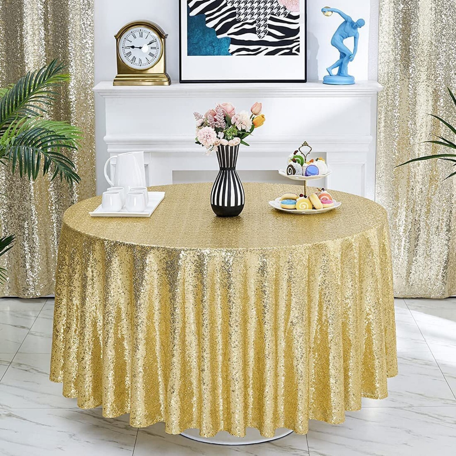 Gold Sequin Tablecloths Etsy
