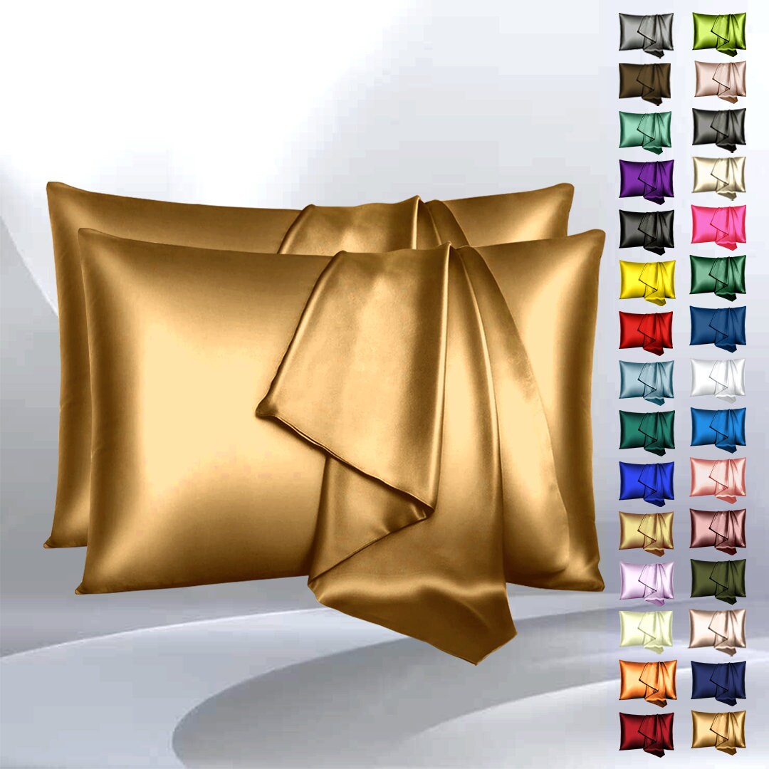 Gold satin pillows new arrivals