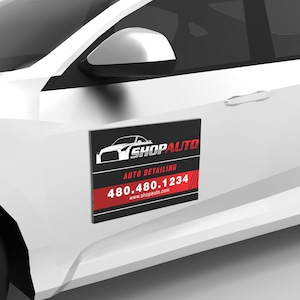 Custom Magnetic Car Signs – Set of 2 Personalized Vehicle Magnets for Business Logo, Truck, Van, or Car Advertising