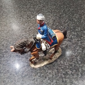 Vintage collectable Del Prado minature hand painted lead soldier on horse back. Duke of Brunswick. 1806.