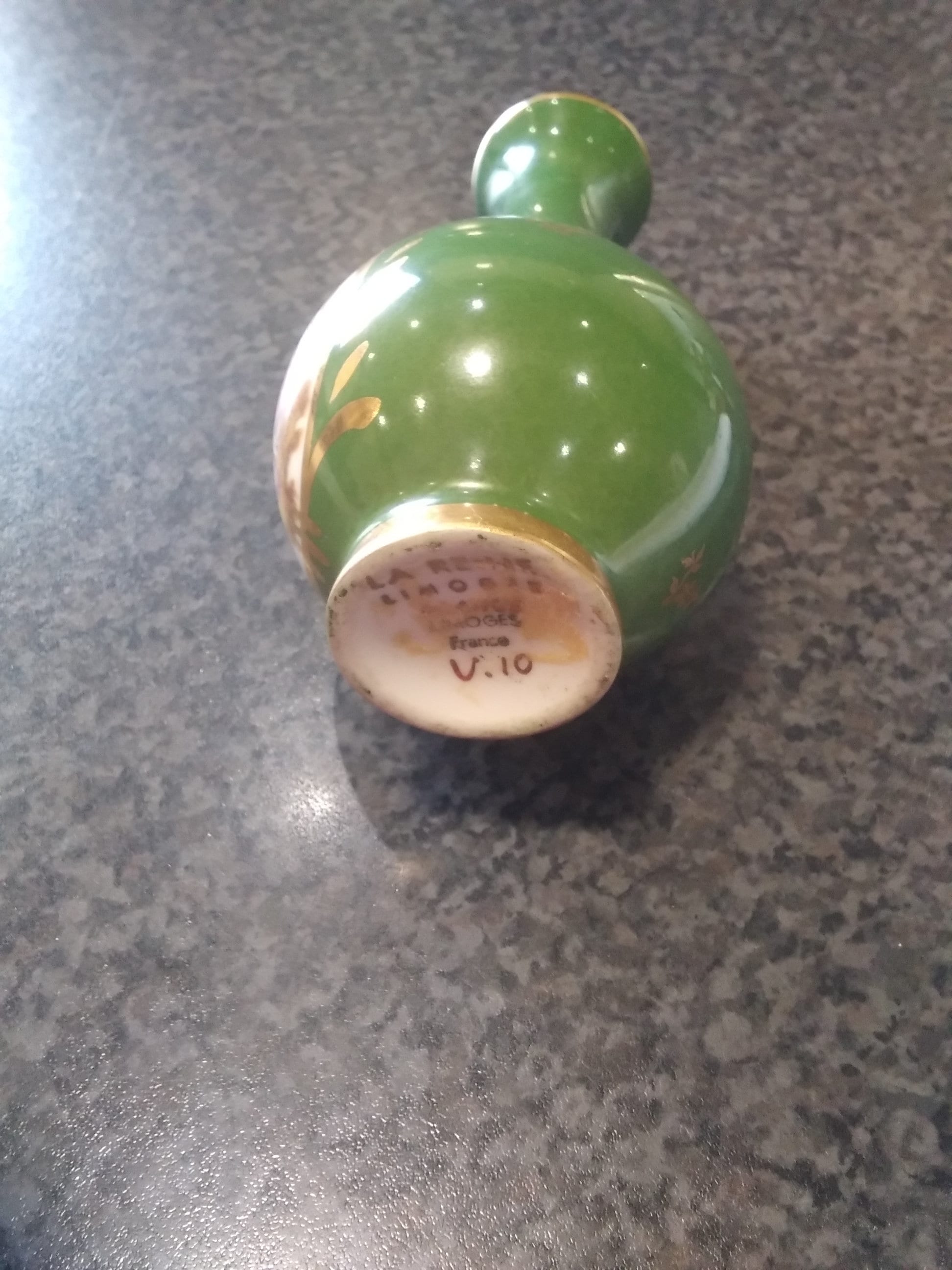 Vintage La Reine Limoges Fine Porcelain Made in France 5 Inch Tall Stem