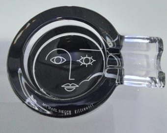Cinzeiro vintage Rizenhoff Michael Siegar 'Smoking Light' em vidro soprado (Preço reduzido devido a pequenos danos - Leia a descrição).