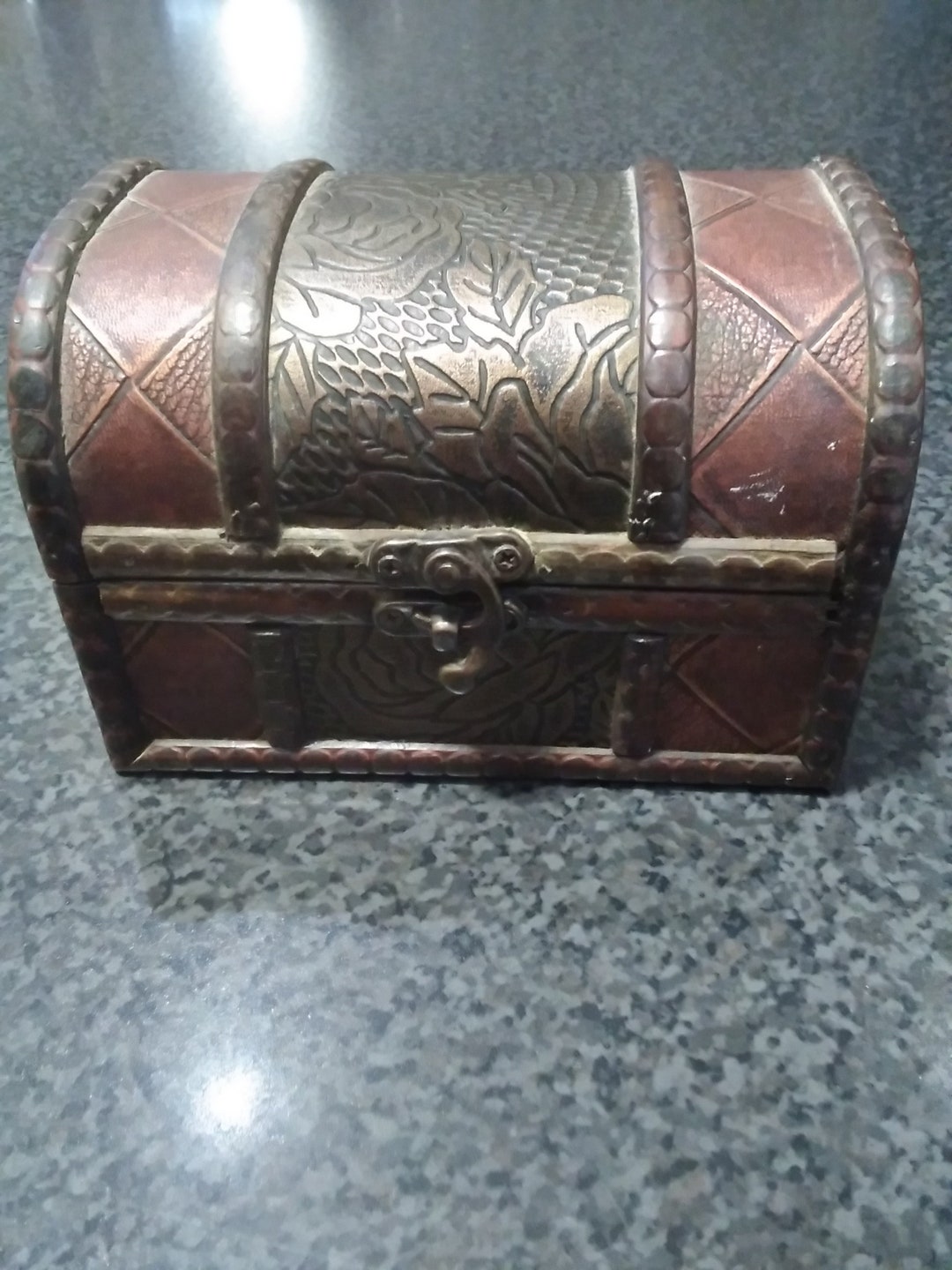 Old Vintage Small Wooden Treasure Chest Etsy