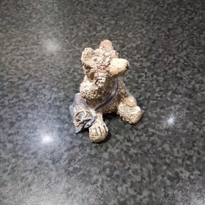 Vintage Peter Fagan Colour Box miniature Teddy Bear collection &#39;Roger with satchel/school bag figurine
