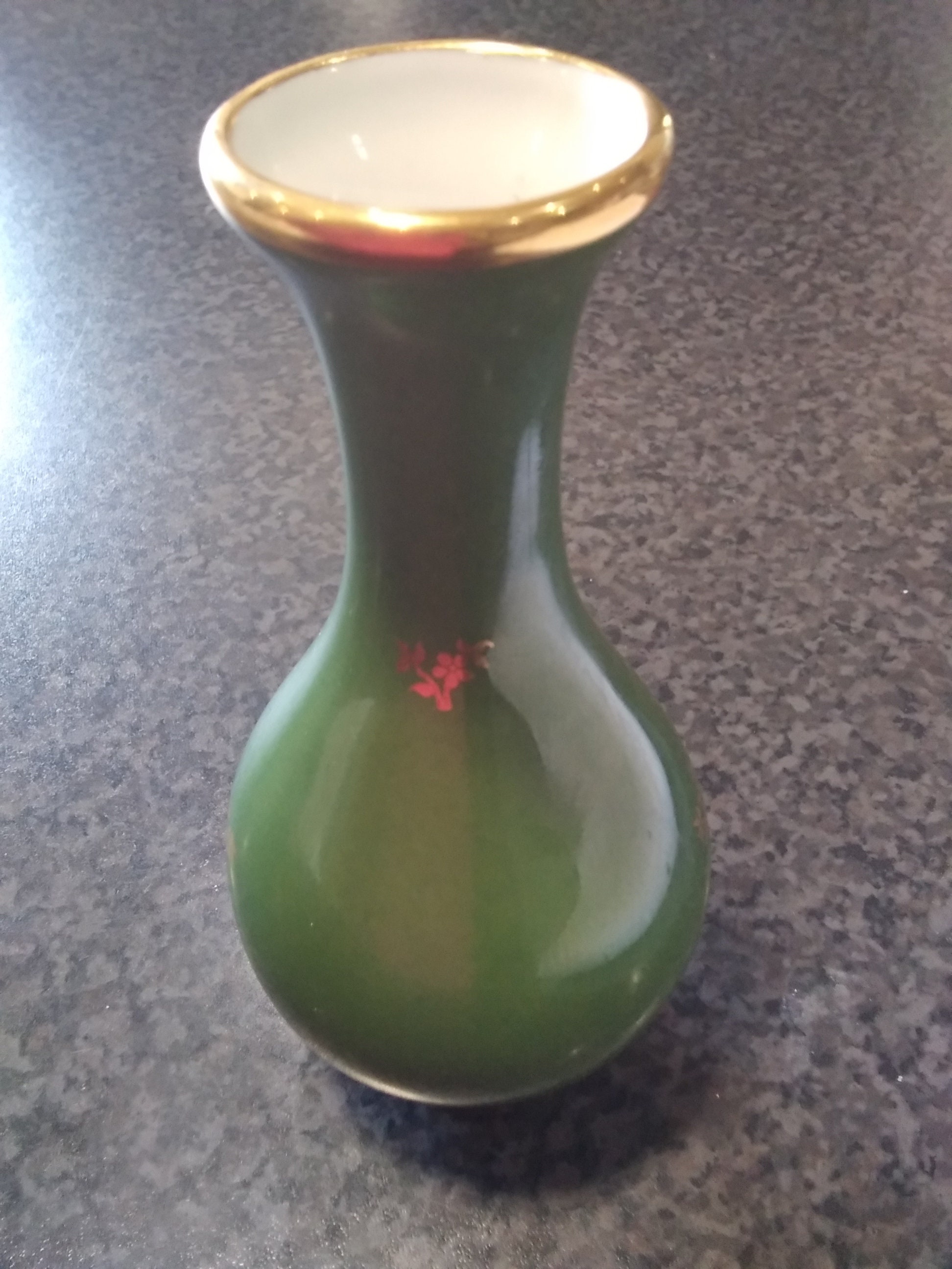 Vintage La Reine Limoges Fine Porcelain Made in France 5 Inch Tall Stem