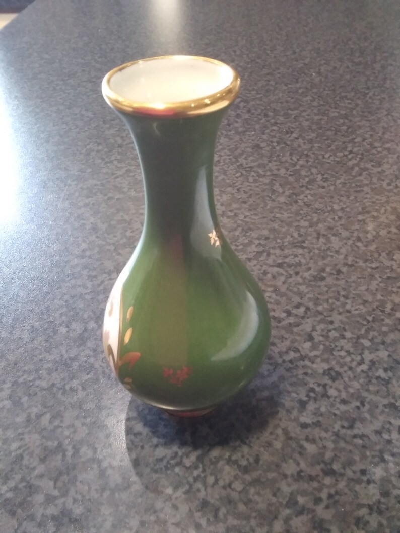 Vintage La Reine Limoges Fine Porcelain Made in France 5 Inch Tall Stem Vase Etsy