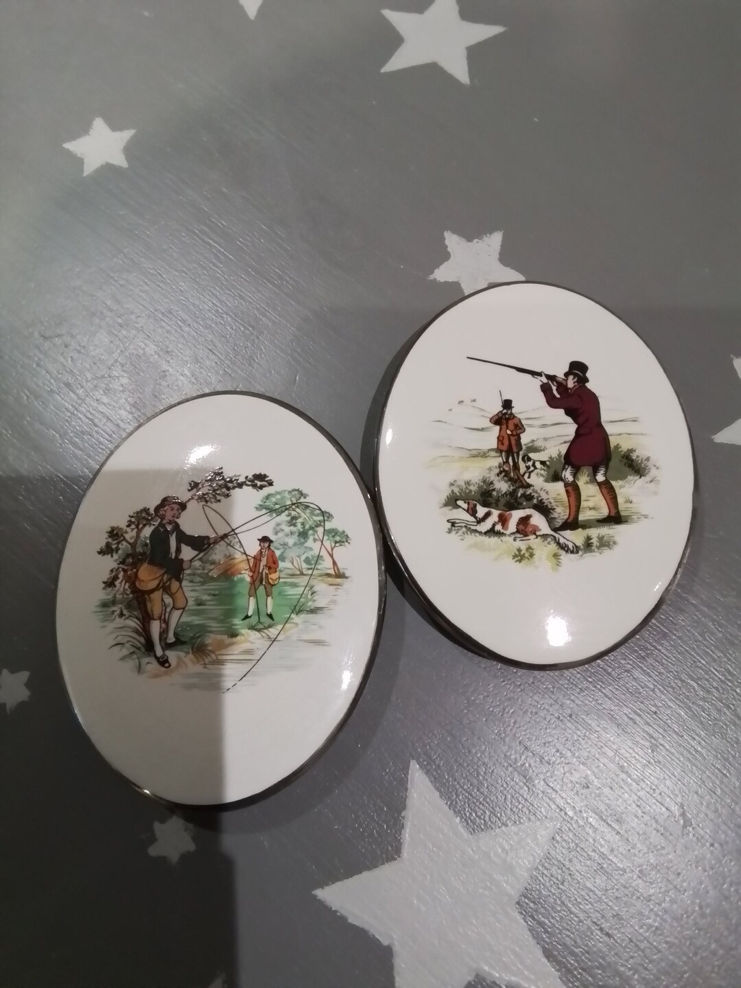 Rare Vintage Eastgate Pottery england Wall Plaques Depicting Edwardian