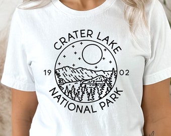Parc national de Crater Lake, chemise Crater Lake, chemise de voyage, T-shirt du parc national, chemise de montagne, tee-shirt Crater Lake, chemise du parc national