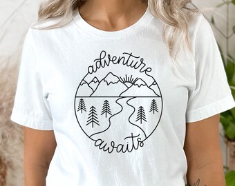 Adventure Awaits Shirt, Hiking Shirt, Backpacking Shirt, Mountains, Camping, Wanderlust, Adventure Shirt, Adventure Awaits Tee, Outdoor