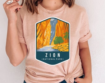 Parc national de Zion, chemise de Zion, chemise de voyage, T-shirt de parc national, chemise de montagne, T-shirt de Zion, cadeaux de parc national, chemise d'aventure