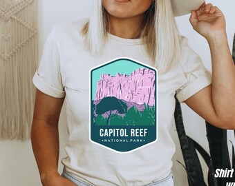 Parc national de Capital Reef, chemise Capital Reef Canyon, chemise de voyage, t-shirt du parc national, chemise de montagne, tee-shirt Capital Reef, parc national