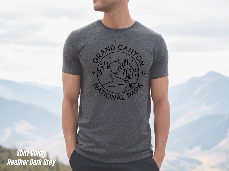 Parc national du Grand Canyon, chemise du Grand Canyon, chemise de voyage, t-shirt du parc national, chemise de montagne, chemise du Grand Canyon, cadeaux du parc national image 5