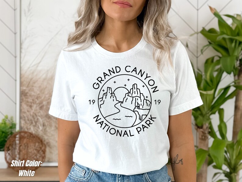 Parc national du Grand Canyon, chemise du Grand Canyon, chemise de voyage, t-shirt du parc national, chemise de montagne, chemise du Grand Canyon, cadeaux du parc national image 2