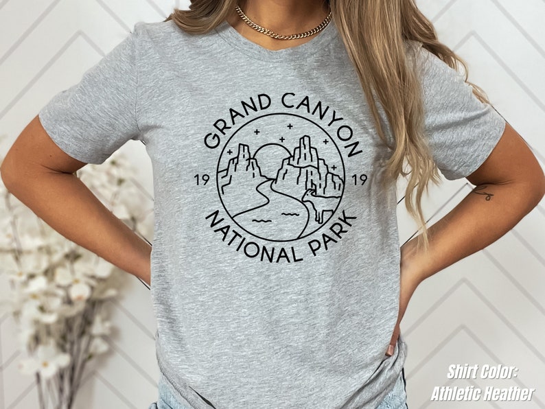 Parc national du Grand Canyon, chemise du Grand Canyon, chemise de voyage, t-shirt du parc national, chemise de montagne, chemise du Grand Canyon, cadeaux du parc national image 4