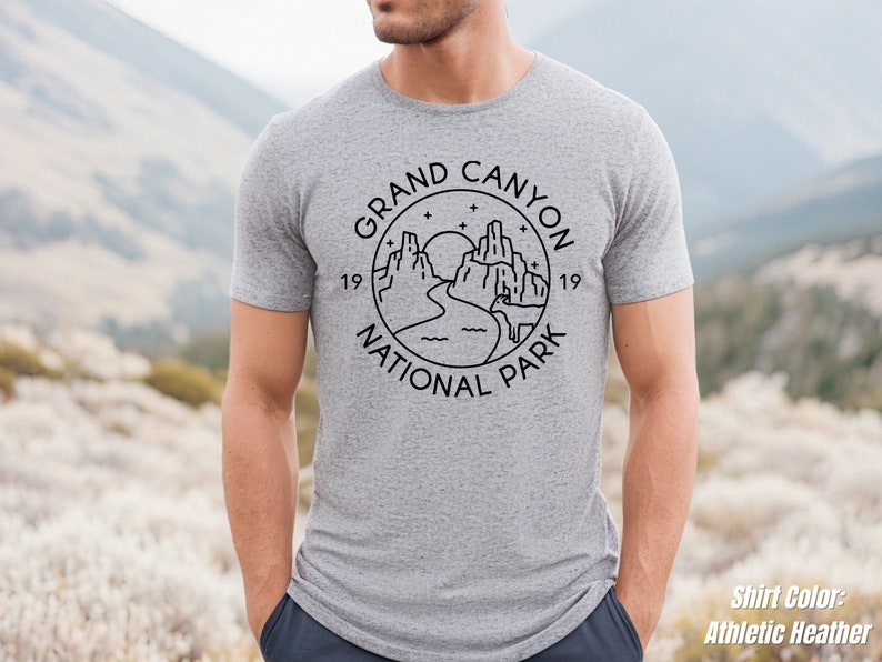 Parc national du Grand Canyon, chemise du Grand Canyon, chemise de voyage, t-shirt du parc national, chemise de montagne, chemise du Grand Canyon, cadeaux du parc national image 6
