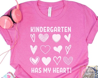 Kindergarten Valentine Shirt, Teacher Valentines Day Shirt, Teacher Tees For Valentines Day, Valentines Teacher Shirt, Kindergarten Teacher