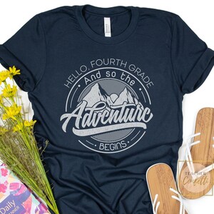 4th Grade Teacher Shirts, Hello Fourth Grade Teacher T Shirt, Adventure Begins 4th Grade Shirt, Teacher Team Shirts 4th Grade Level Shirt