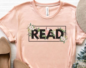 Women's Book Lover Shirt – Wildflowers & Books Print T-Shirt For Reading Enthusiasts & Teachers